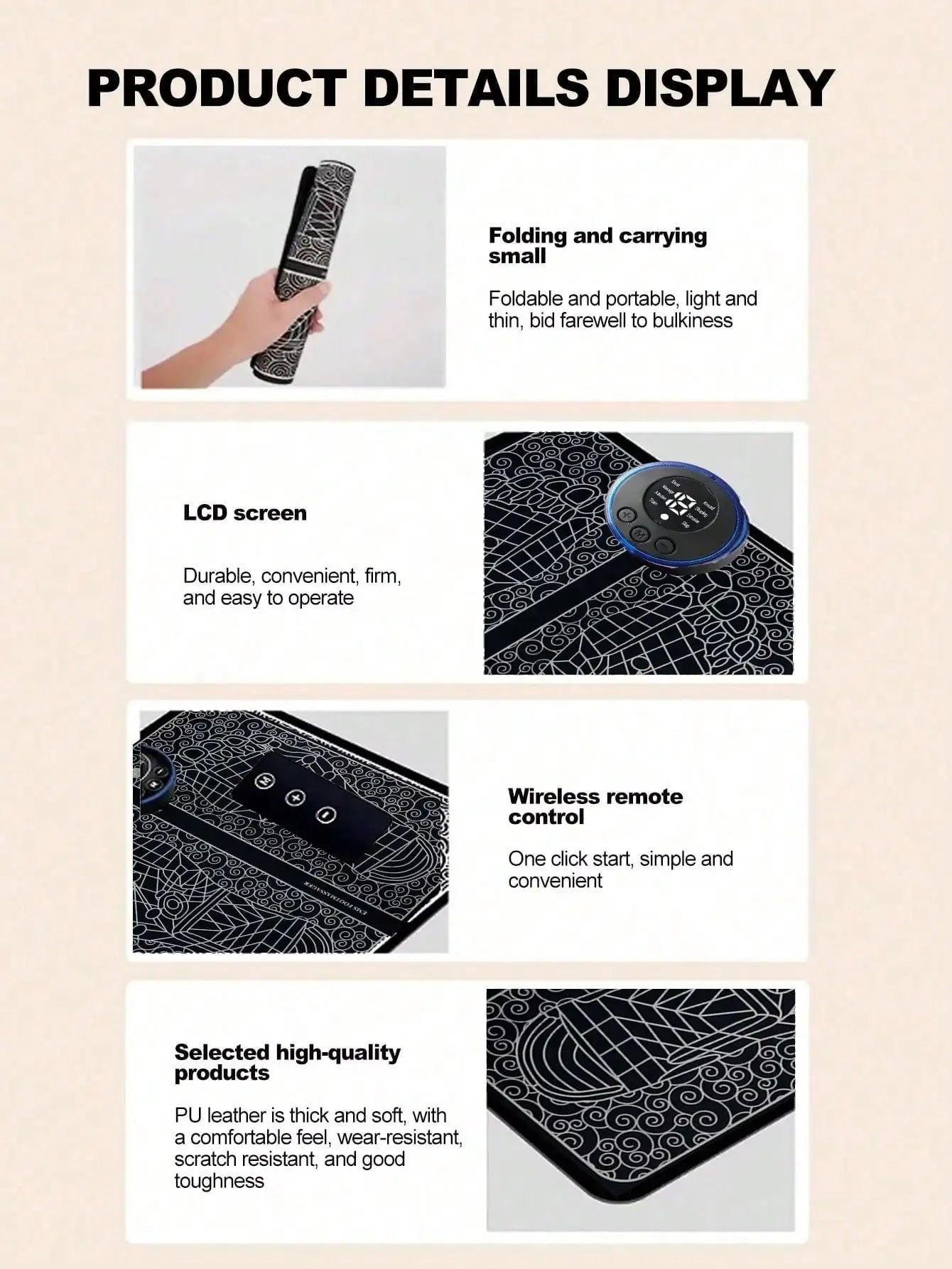 EMS Foot Massager Rechargeable Massage Pad Foot Relaxation Pad Electric Foot Massage Tools Promote Blood Circulation