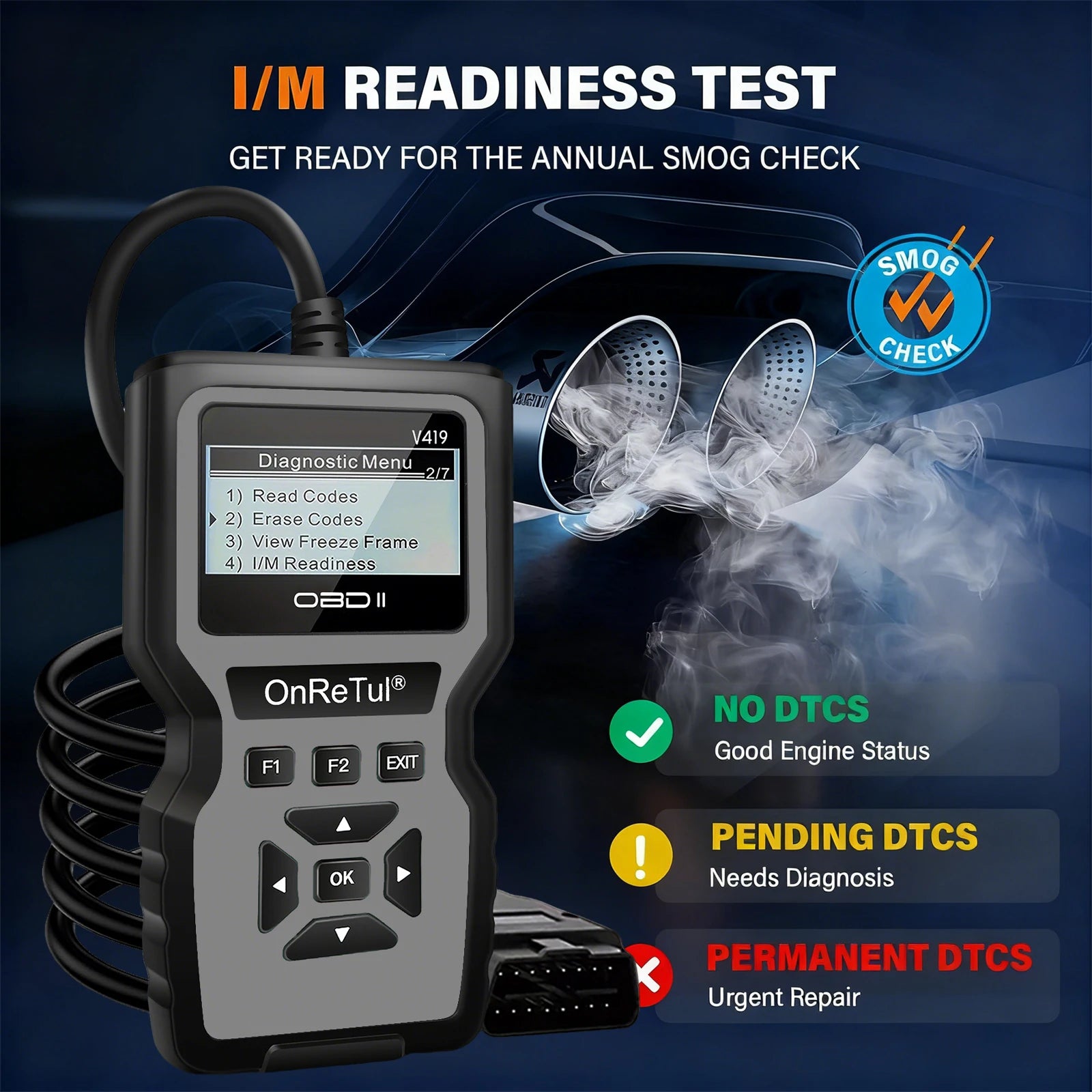 2025 Latest Obd2 Scanner Code Reader Car Engine Fault Scanner Can Diagnostic Scan Tool, Reads and Erases All Error Codes for Obdii/Eobd Protocol Vehicles after 1996, No Battery Required
