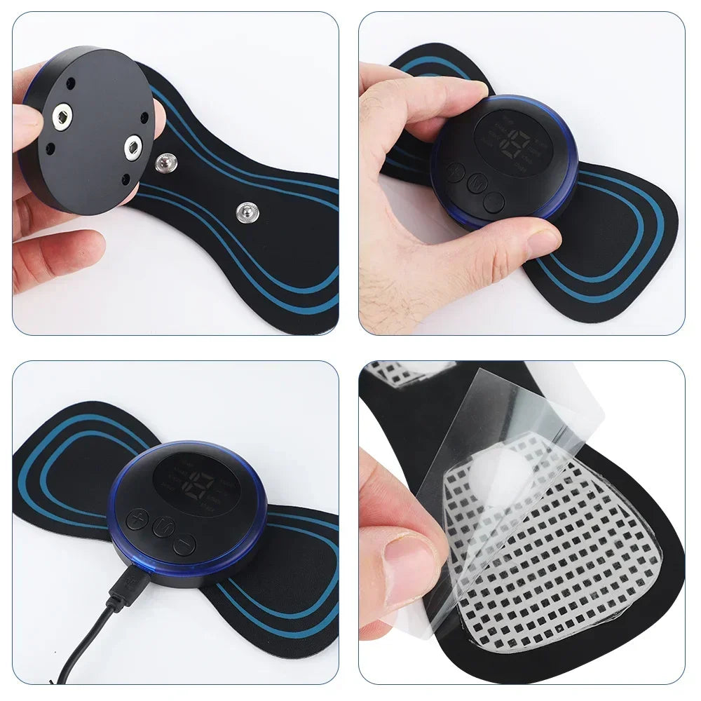 EMS Electric Neck Massager Muscle Massage Stimulator Low Frequency Instrument Back Cervical Calf Patches Joints Relief Body