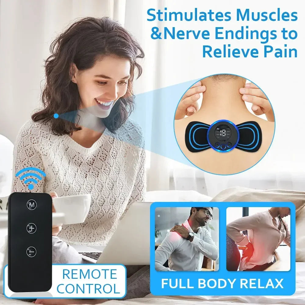 EMS Electric Neck Massager Muscle Massage Stimulator Low Frequency Instrument Back Cervical Calf Patches Joints Relief Body